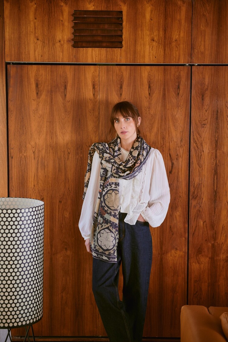 One Hundred Stars Scarf Susani Charcoal One Hundred Stars