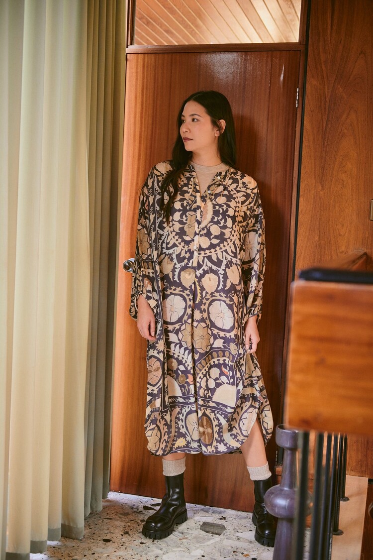 One Hundred Stars Crepe Darcy Dress Susani Charcoal One Hundred Stars