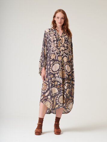 One Hundred Stars Crepe Darcy Dress Susani Charcoal