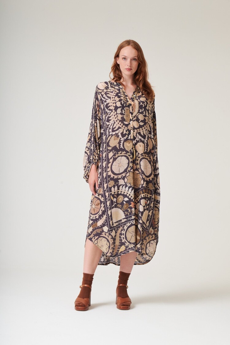 One Hundred Stars Crepe Darcy Dress Susani Charcoal One Hundred Stars