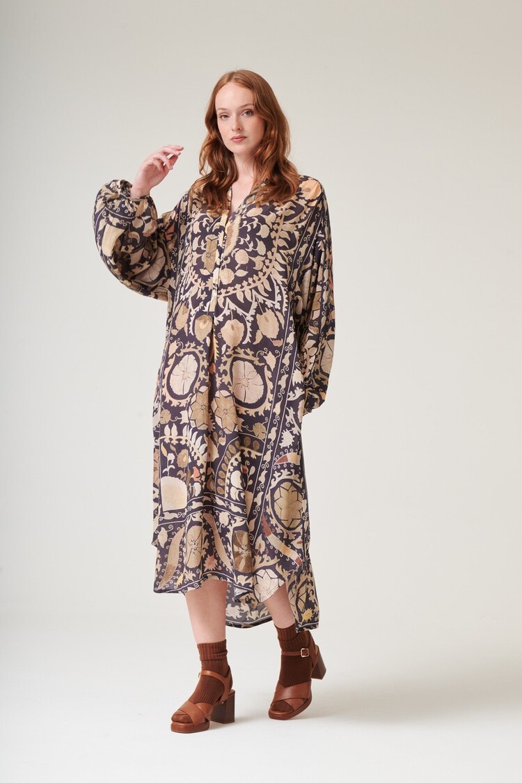 One Hundred Stars Crepe Darcy Dress Susani Charcoal One Hundred Stars