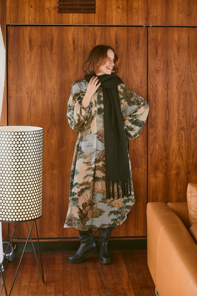 One Hundred Stars Crepe Darcy Dress Rivers and Trees Natural One Hundred Stars