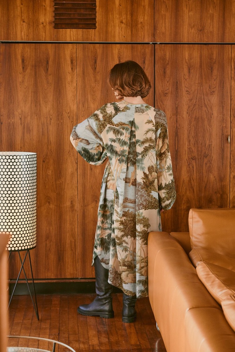 One Hundred Stars Crepe Darcy Dress Rivers and Trees Natural One Hundred Stars