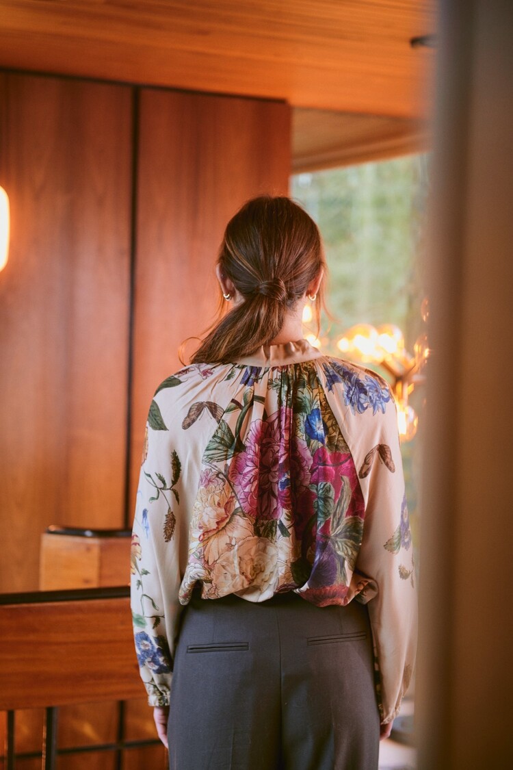 One Hundred Stars Pussy Bow Blouse Primula Stone One Hundred Stars