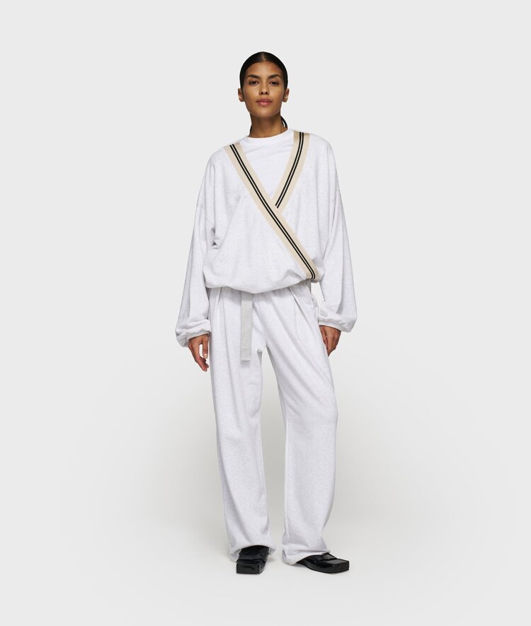 10DAYS Dance sweater tape white grey melee 1Days