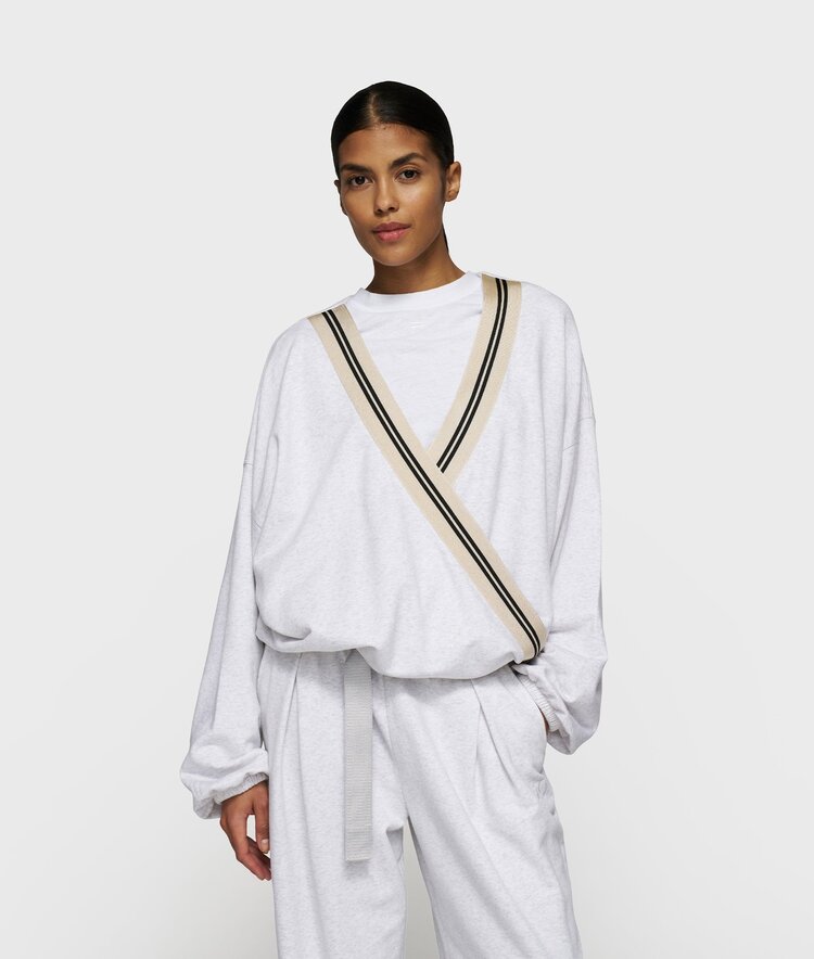 10DAYS Dance sweater tape white grey melee 1Days