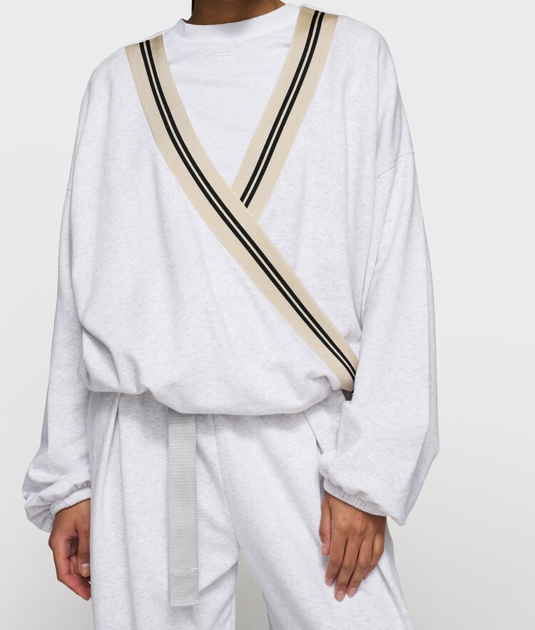 10DAYS Dance sweater tape white grey melee 1Days