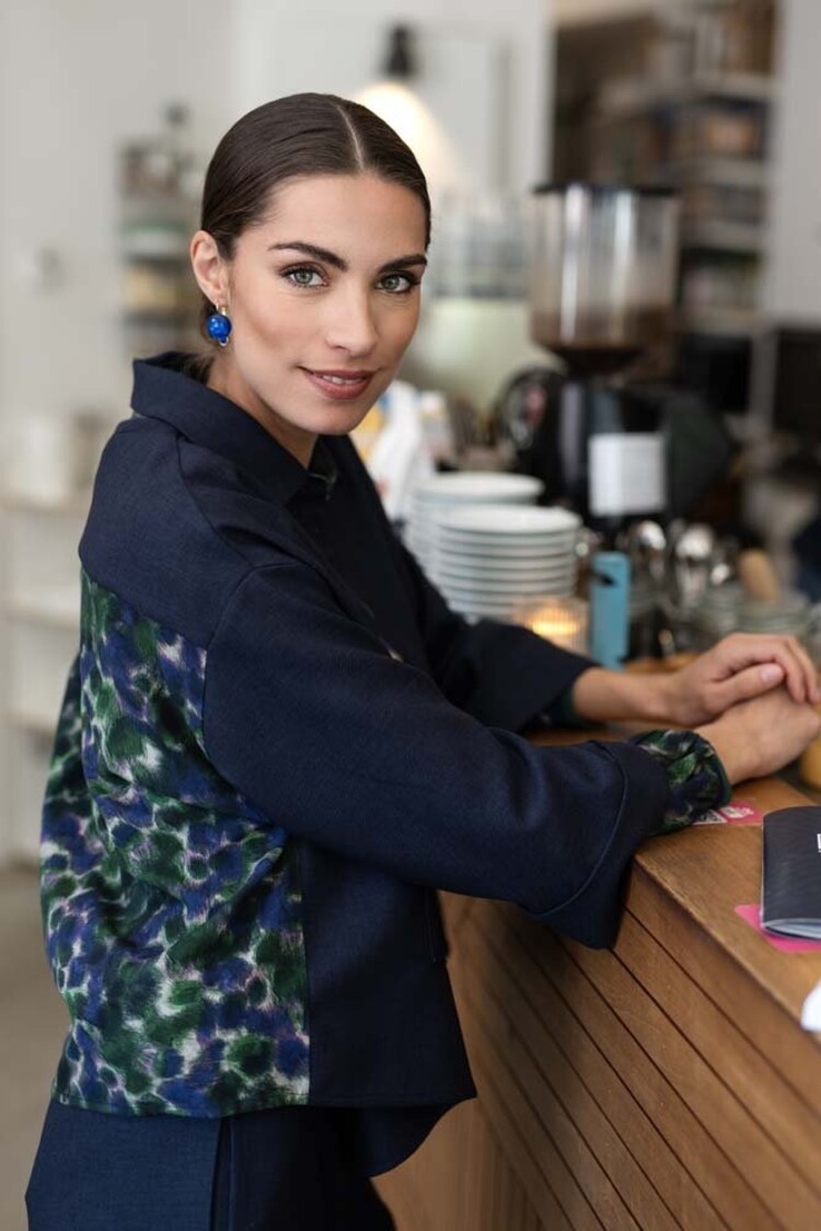 Ebian jacket grisa blue Dame Blanche