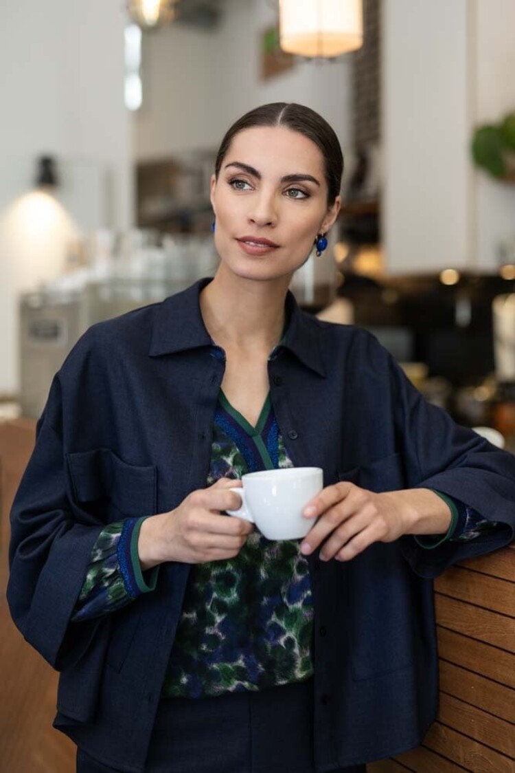 Ebian jacket grisa blue Dame Blanche