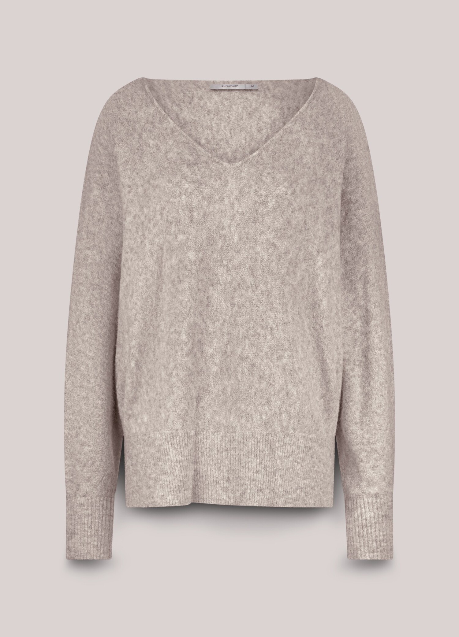 Oversized sweater wool elastane blend knit ash Summum Woman