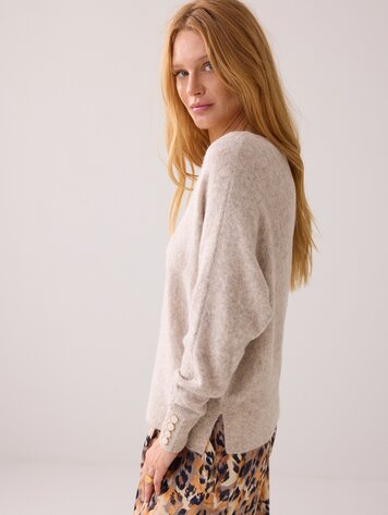 Oversized sweater wool elastane blend knit ash
