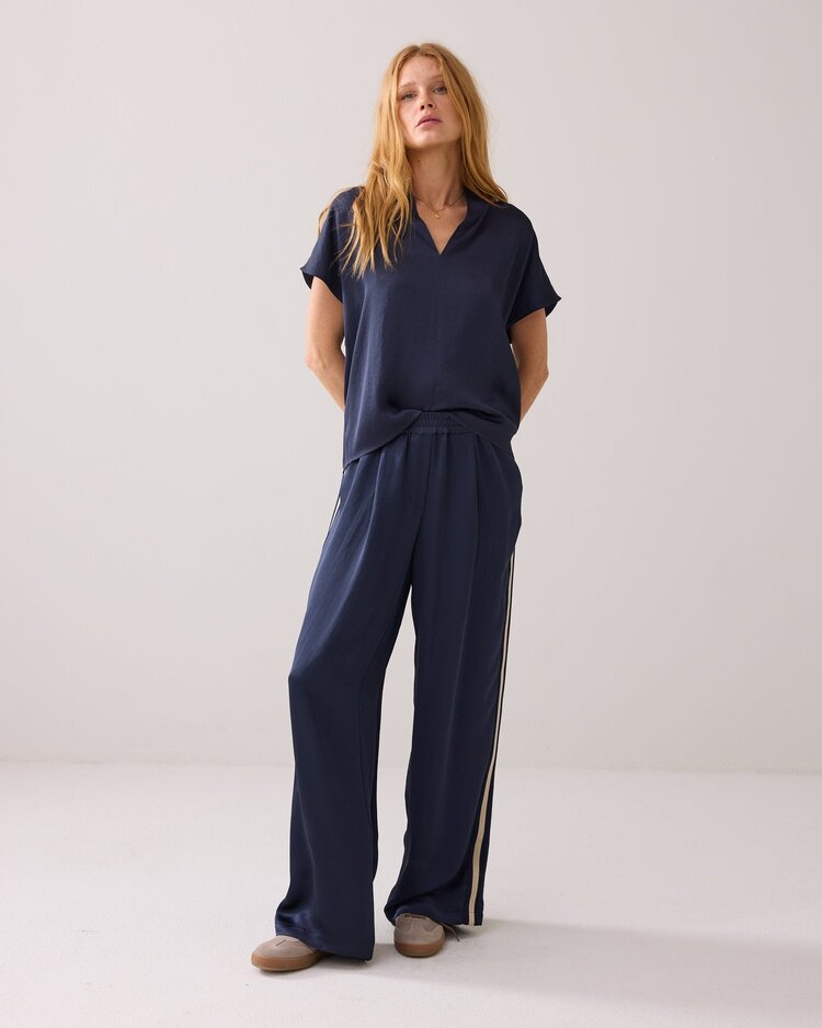 Trousers heavy silky touch midnight blue Summum Woman