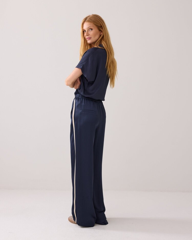 Trousers heavy silky touch midnight blue Summum Woman