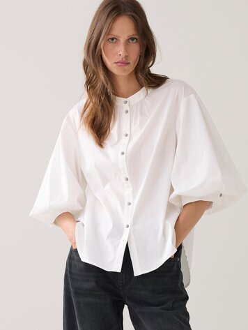 Summum Woman Blouse cotton stretch off white
