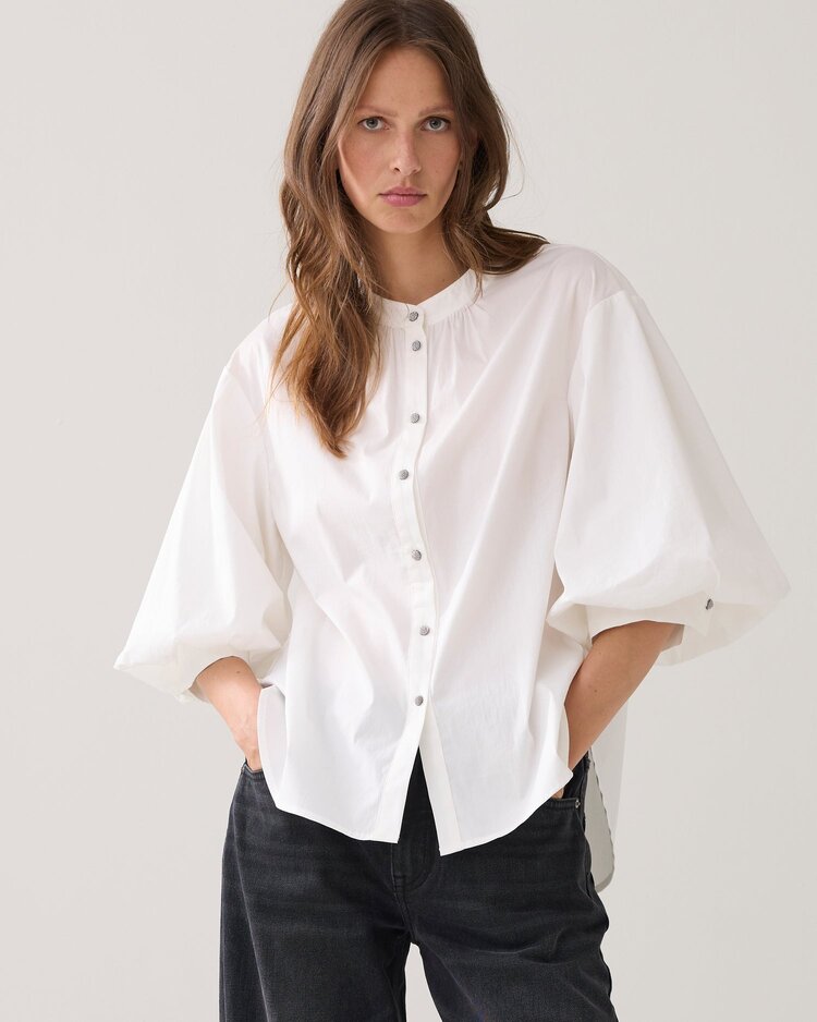 Blouse cotton stretch off white Summum Woman
