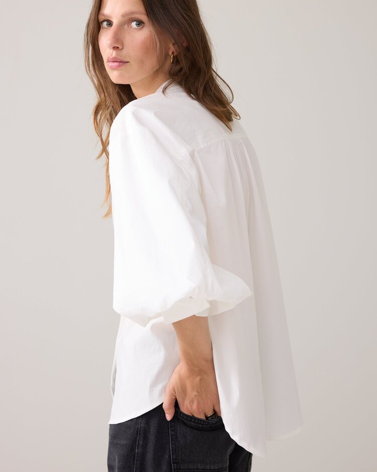 Blouse cotton stretch off white Summum Woman