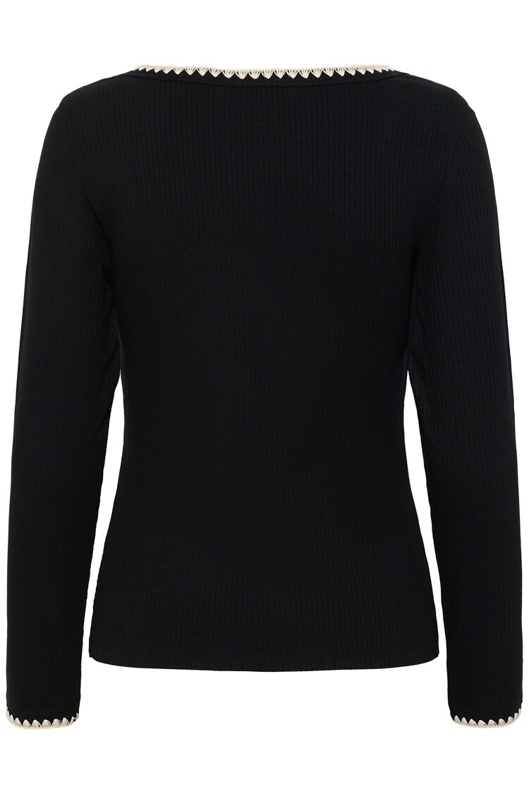 Cream CRRibba embroidery T-shirt pitch black Cream