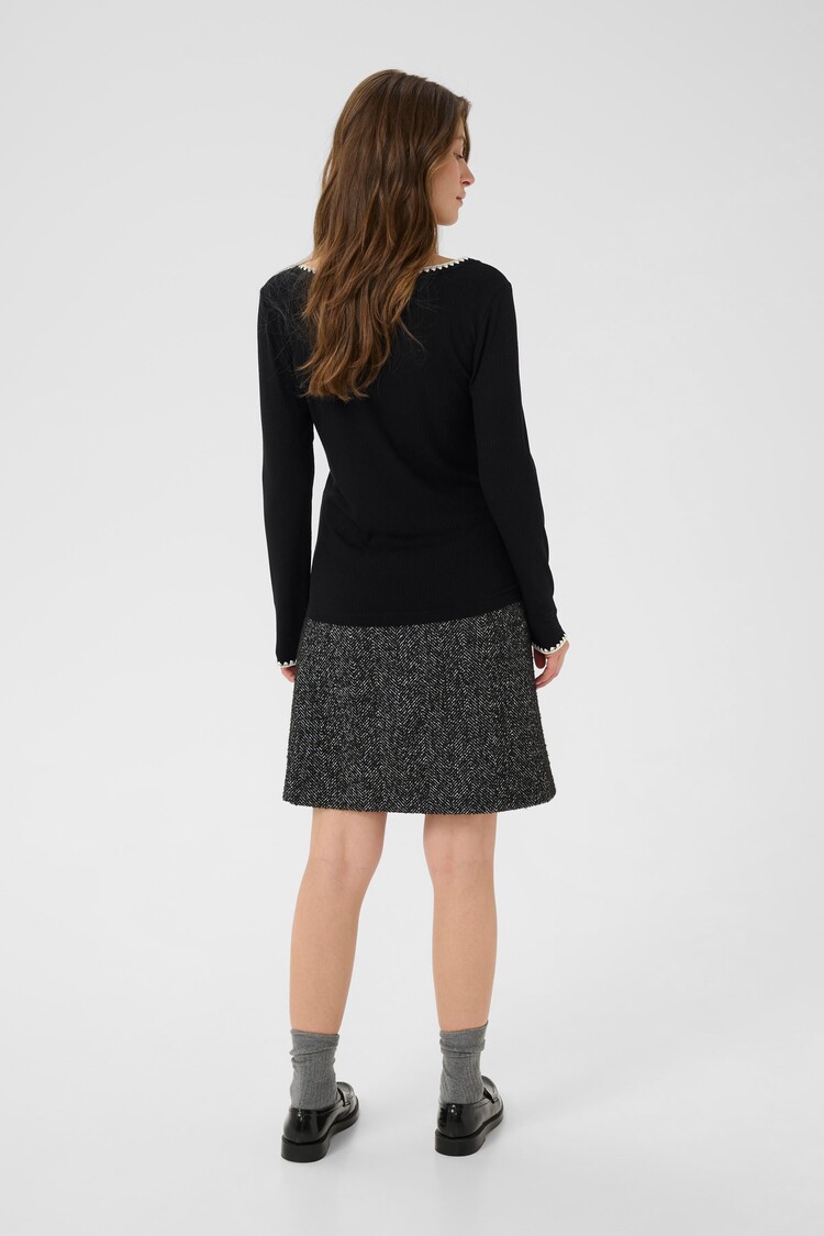 Cream CRRibba embroidery T-shirt pitch black Cream