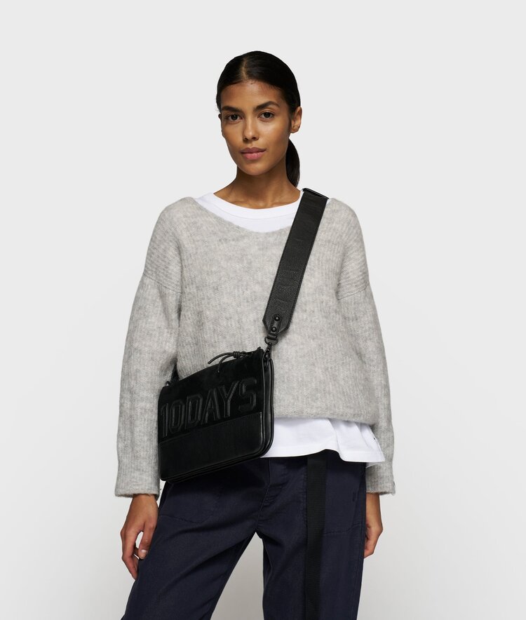 10DAYS Leather double mini pouch black 10Days