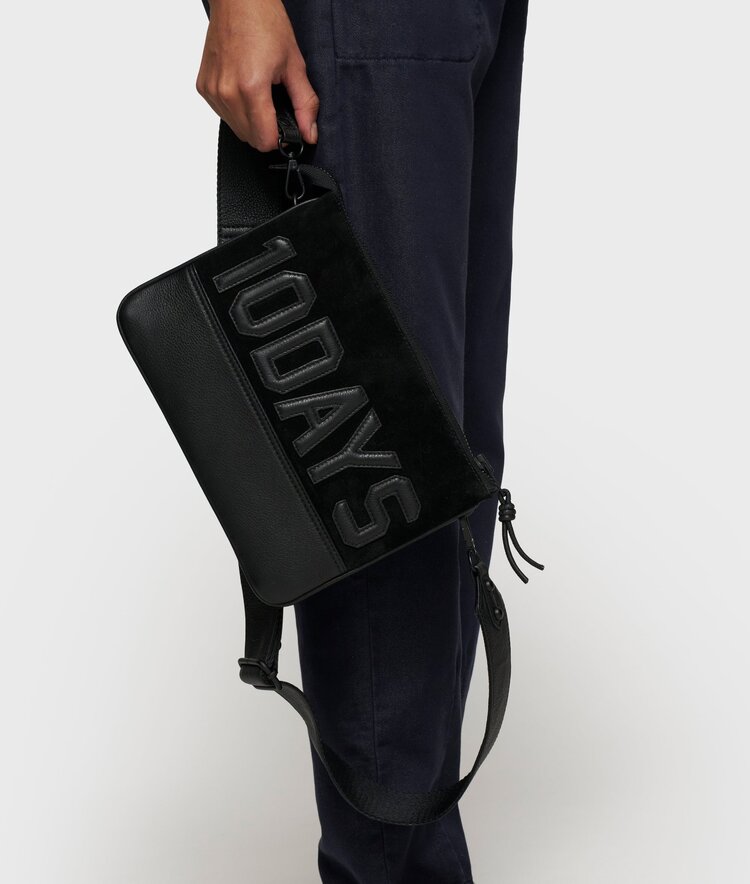 10DAYS Leather double mini pouch black 10Days