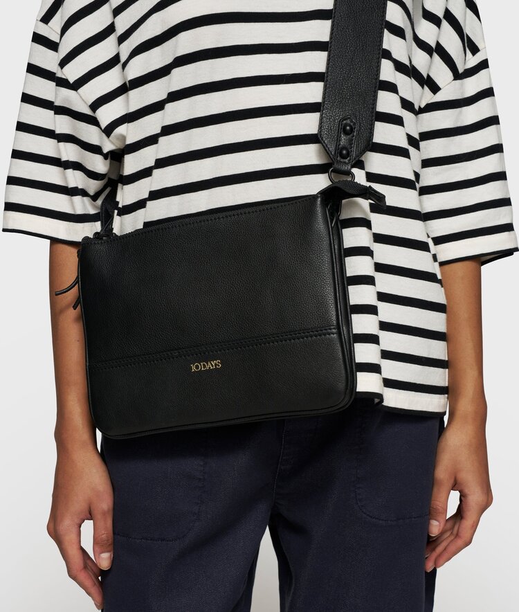 10DAYS Leather double mini pouch black 10Days