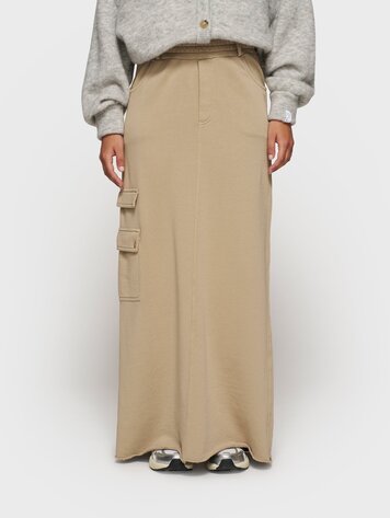 10DAYS Straight skirt pockets earth