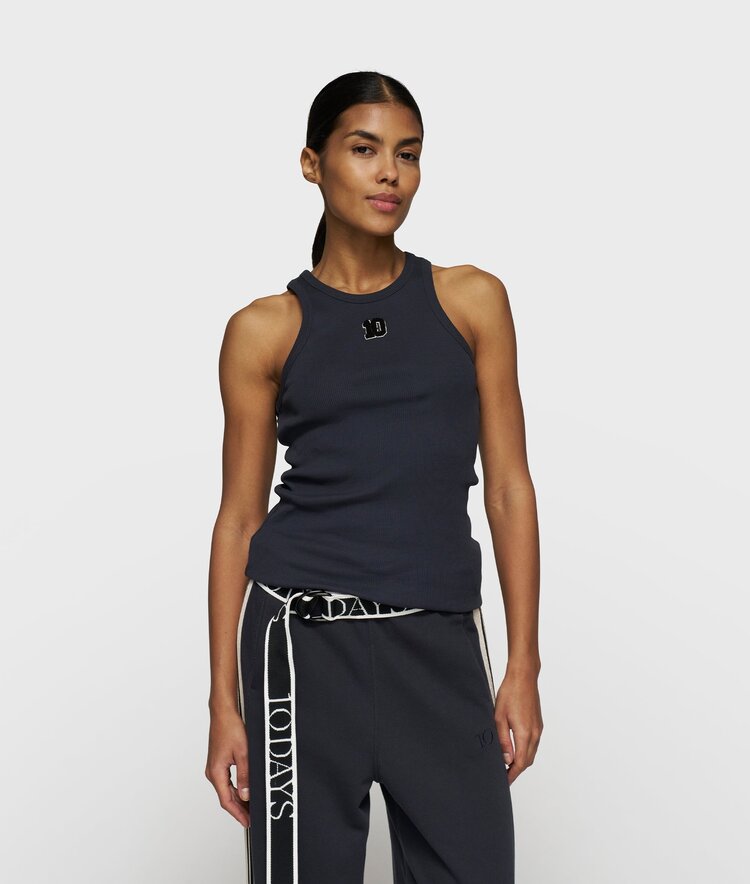 10DAYS Tank top rib terry dark navy 10Days