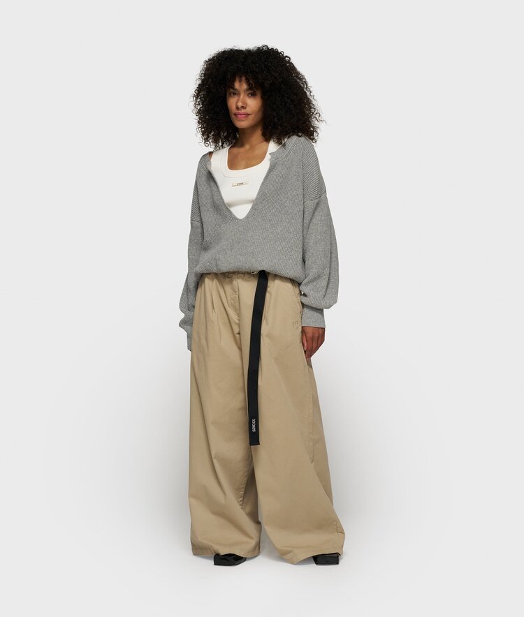 10DAYS Wide pants twill earth 10Days