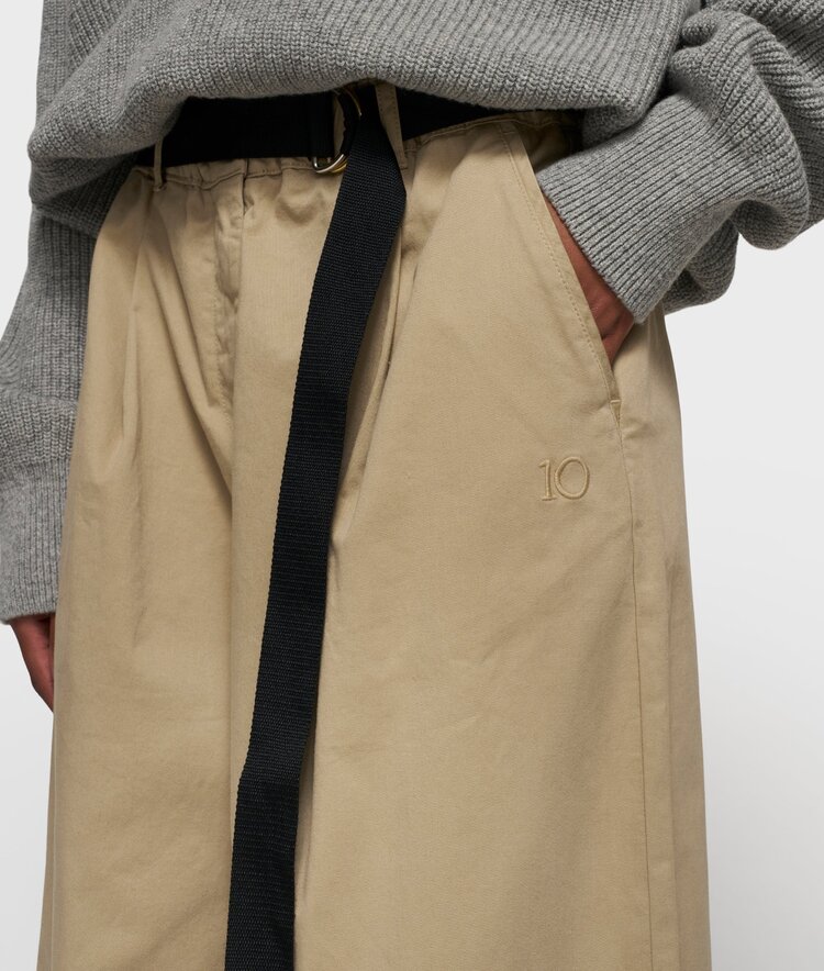 10DAYS Wide pants twill earth 10Days