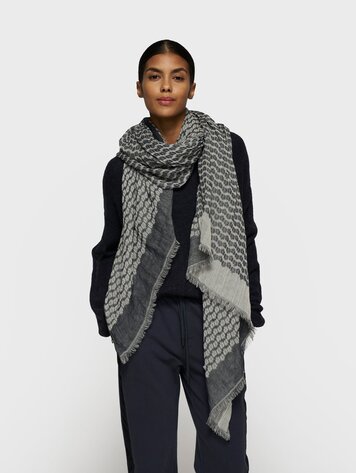 10DAYS Scarf ikat dark navy