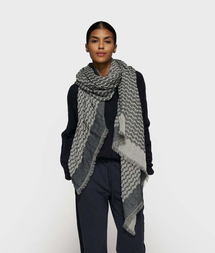 10DAYS Scarf ikat dark navy 10Days