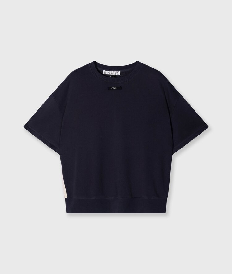 10DAYS Short sleeve sweater patch dark navy 10Days