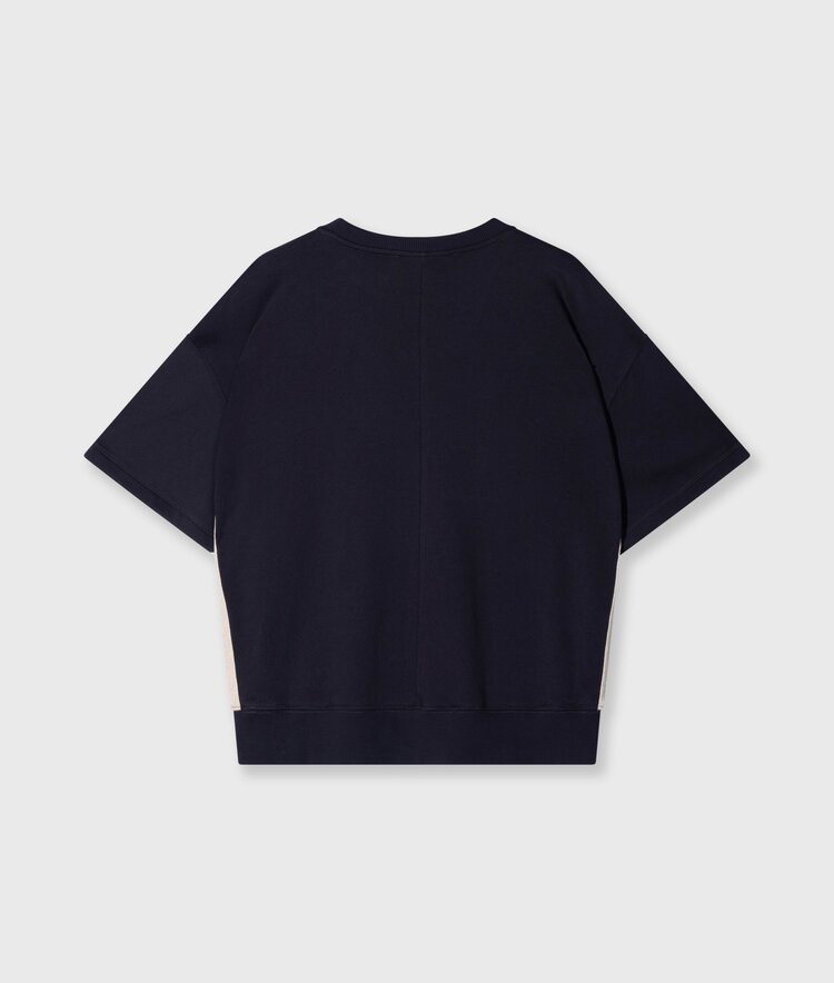 10DAYS Short sleeve sweater patch dark navy 10Days