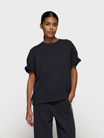 Short sleeve sweater patch dark navy