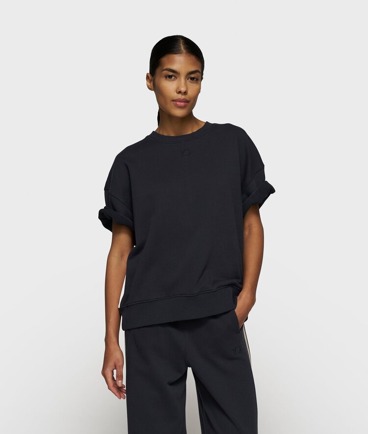 10DAYS Short sleeve sweater patch dark navy 10Days