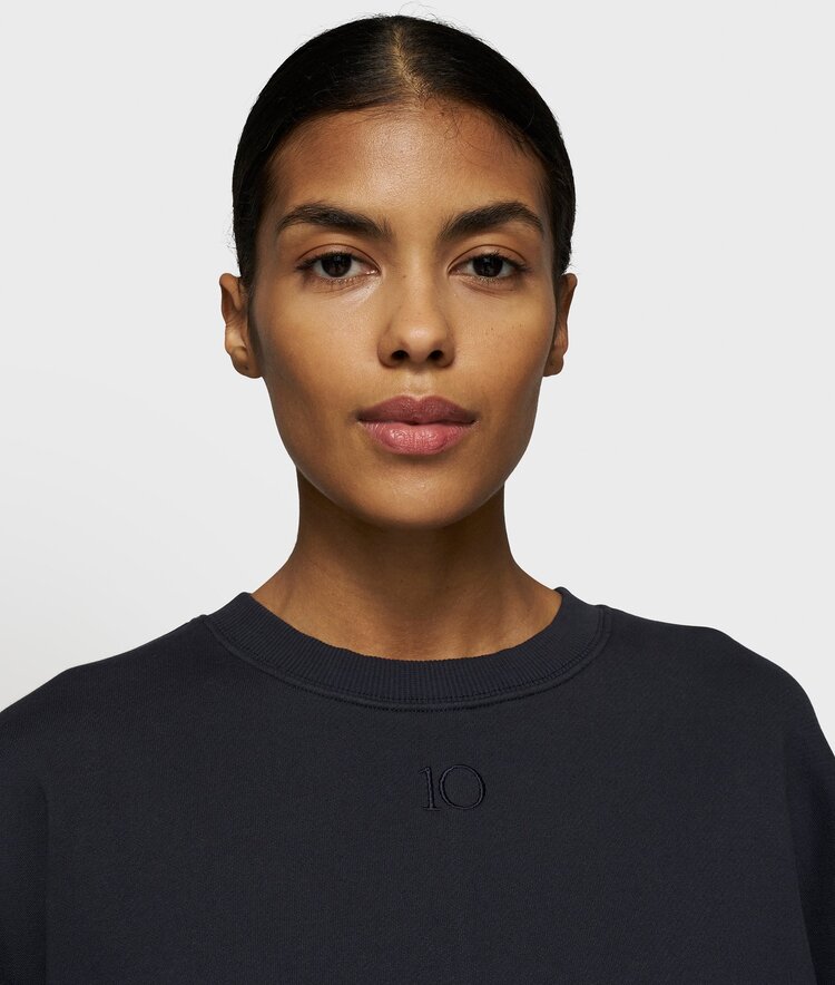 10DAYS Short sleeve sweater patch dark navy 10Days