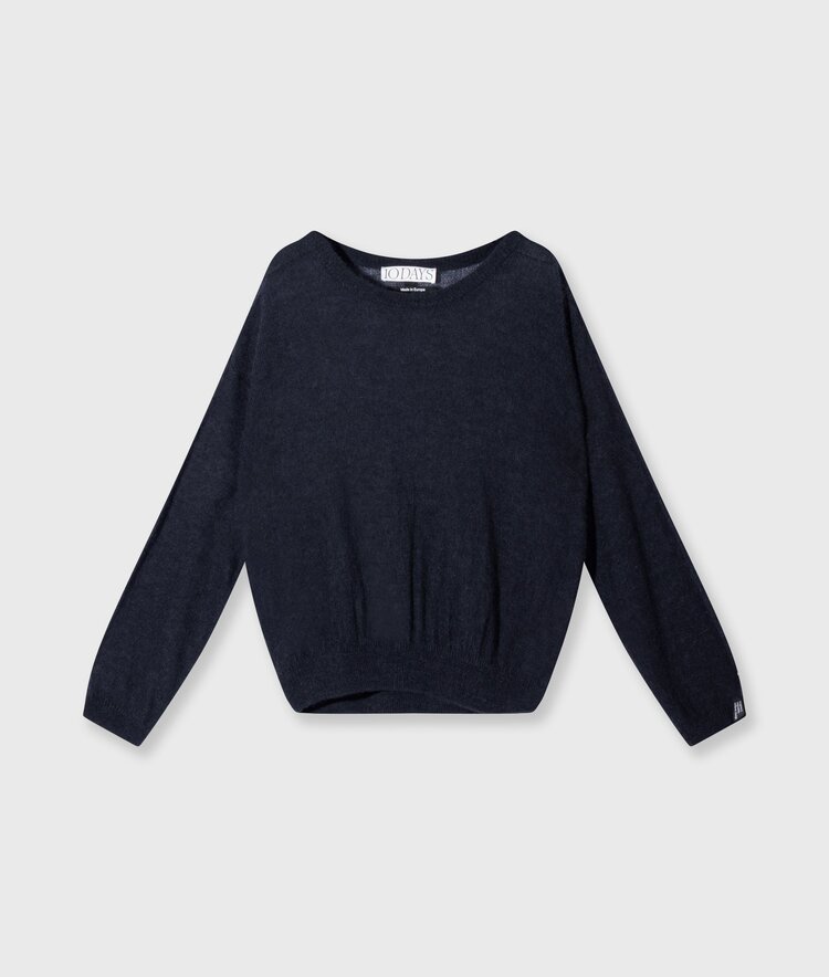 10DAYS Loose thin knit sweater dark navy 10Days