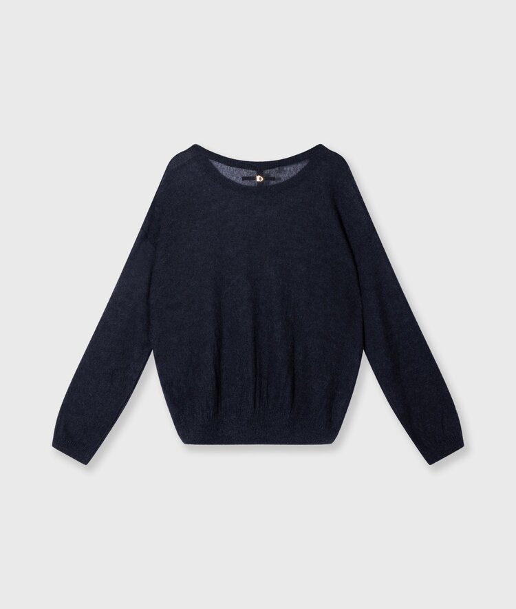 10DAYS Loose thin knit sweater dark navy 10Days