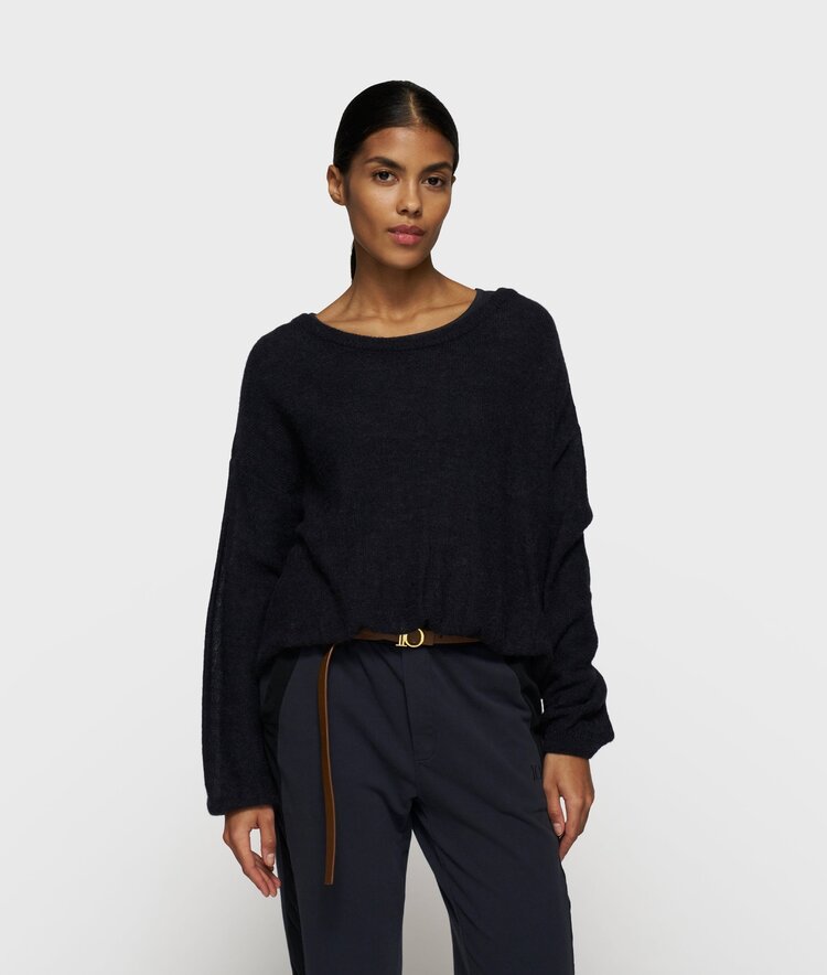 10DAYS Loose thin knit sweater dark navy 10Days