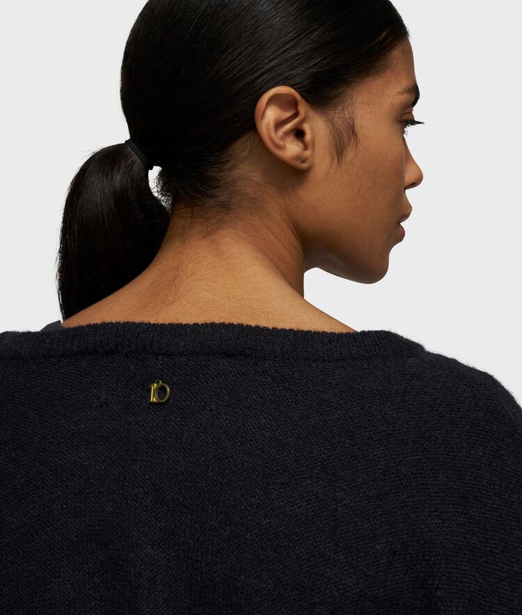 10DAYS Loose thin knit sweater dark navy 10Days