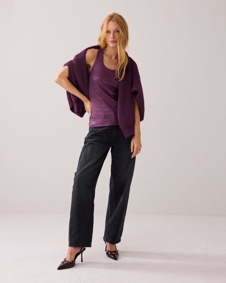 Summum Woman Rib tanktop cotton wineberry Summum Woman