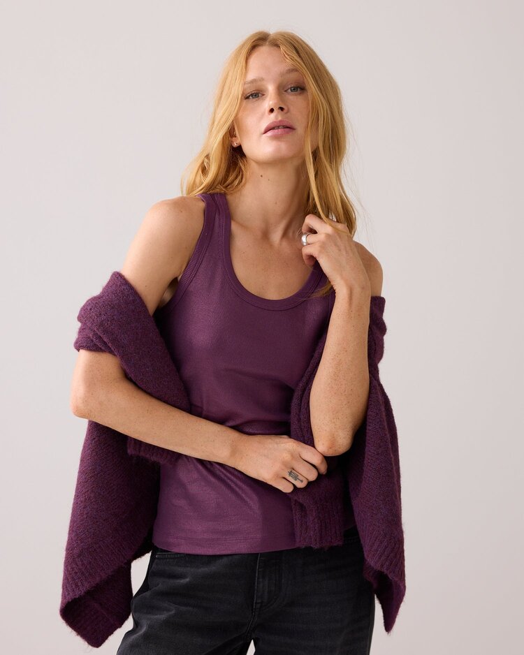 Summum Woman Rib tanktop cotton wineberry Summum Woman