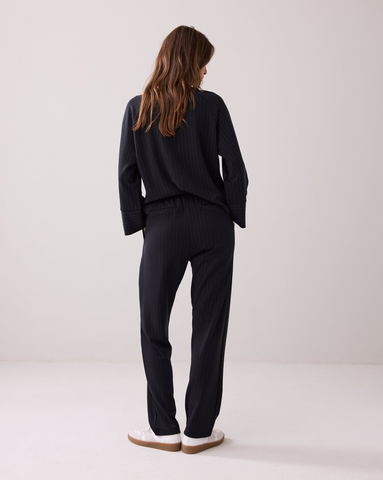 Summum Woman Tapered scuba pinstripe pants black Summum Woman