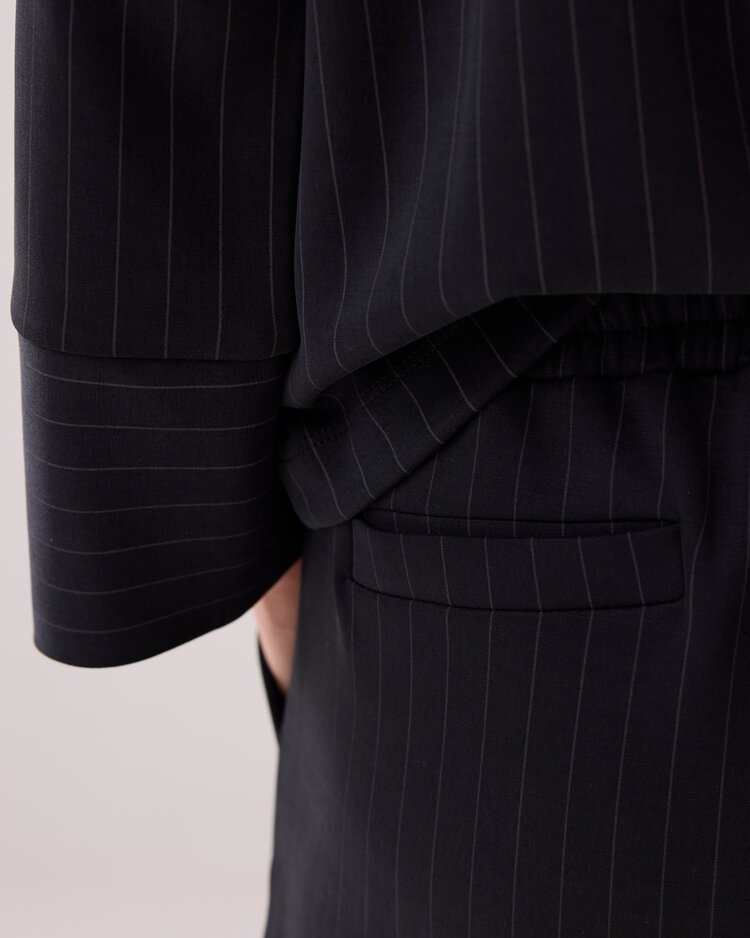 Summum Woman Tapered scuba pinstripe pants black Summum Woman