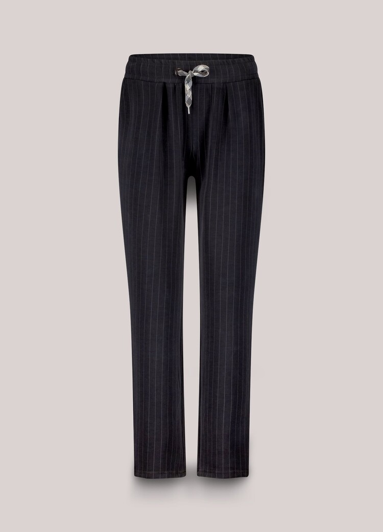 Summum Woman Tapered scuba pinstripe pants black Summum Woman