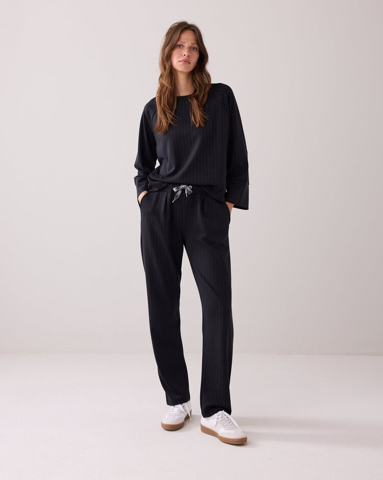 Summum Woman Top scuba pinstripe black Summum Woman