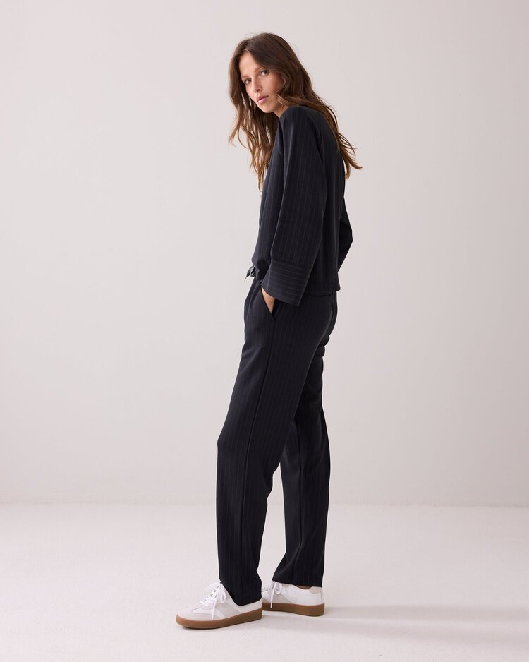 Summum Woman Top scuba pinstripe black Summum Woman