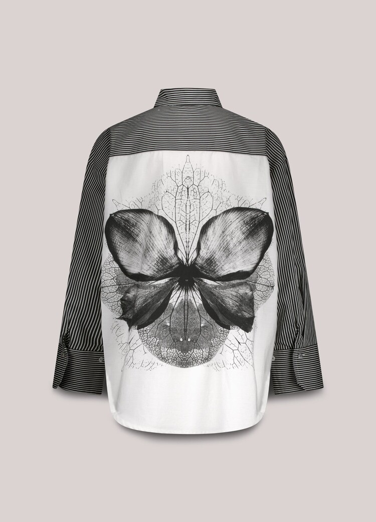 Summum Woman Blouse big flower cotton black Summum Woman