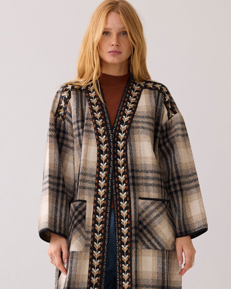 Summum Woman Jacket big check alpaca Summum Woman