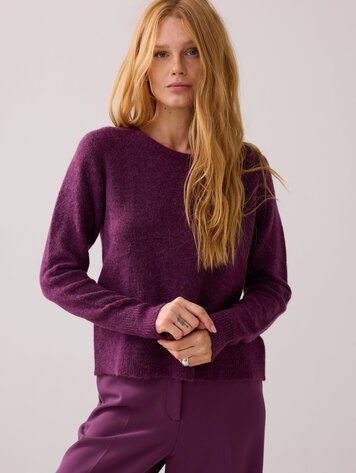 Summum Woman Sweater stretchy wool alpaca blend wineberry
